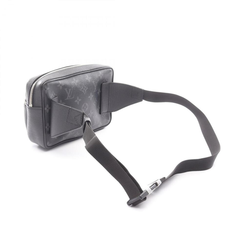 Louis Vuitton Bum Body Leather Canvas Waist Black Bag Taigarama Outdoor Black